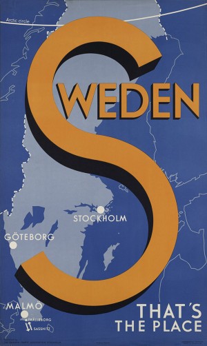 Stockholm Goteborg Malmo Sweden Thats the place vintage poster
